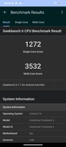 fairphone 6 plus geekbench fairphone 6 plus geekbench