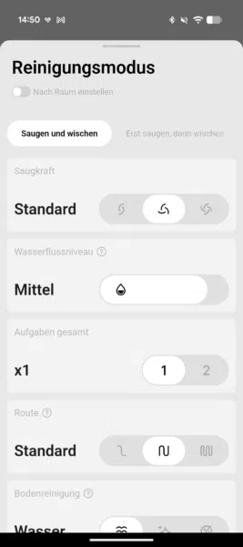 DJI ROMO 2 Reinigungseinstellungen DJI ROMO 2 Reinigungseinstellungen
