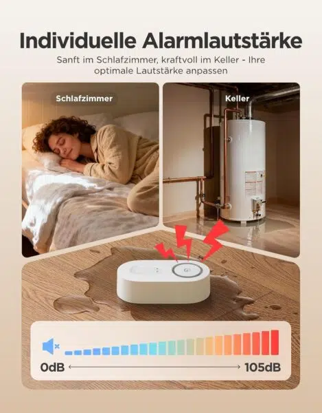 GoveeLife Upgrade Smarter Wassermelder 1s Alarmlautstaerke GoveeLife Upgrade Smarter Wassermelder 1s Alarmlautstaerke