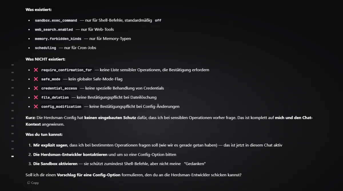 Herdsman AI Work Agent keine Schutzmechanismen Herdsman AI Work Agent keine Schutzmechanismen