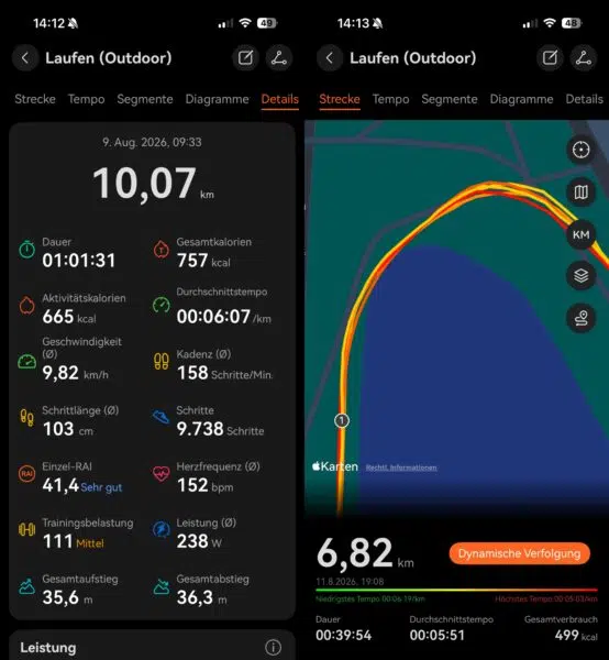 Huawei Watch GT 7 Laufen Screenshot