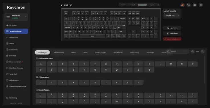 Keychron K10 HE Special Edition Tastenzuordnung Keychron K10 HE Special Edition Tastenzuordnung