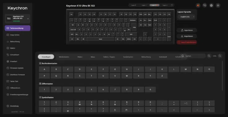 Keychron K10 Ultra 8K Tastenzuordnung