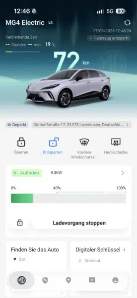 MG4 EV E Auto App