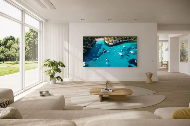 Samsung GU98DU9079U im Wohnzimmer Samsung GU98DU9079U im Wohnzimmer