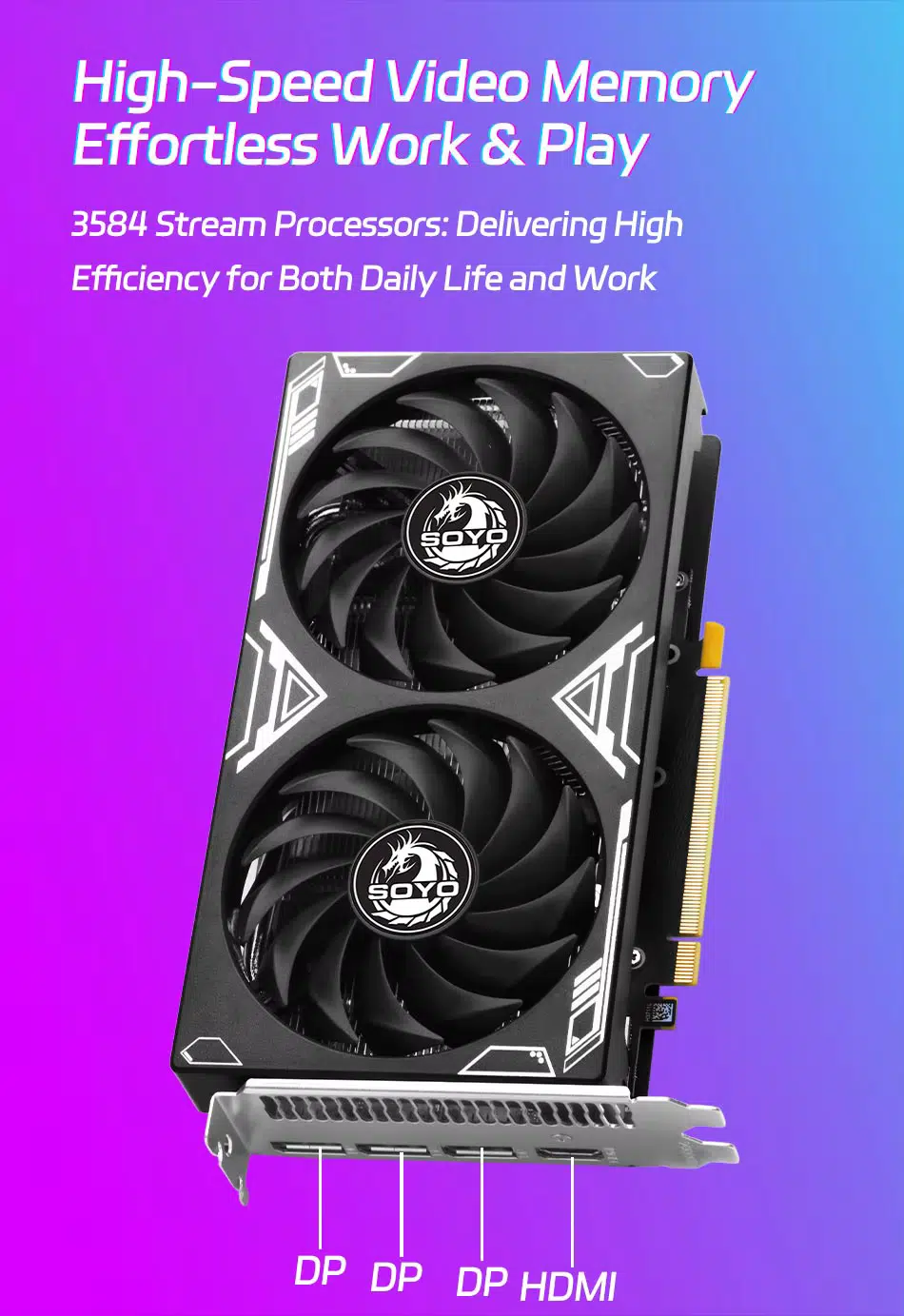Soyo NVIDIA RTX3060 12G Anschluesse Soyo NVIDIA RTX3060 12G Anschluesse