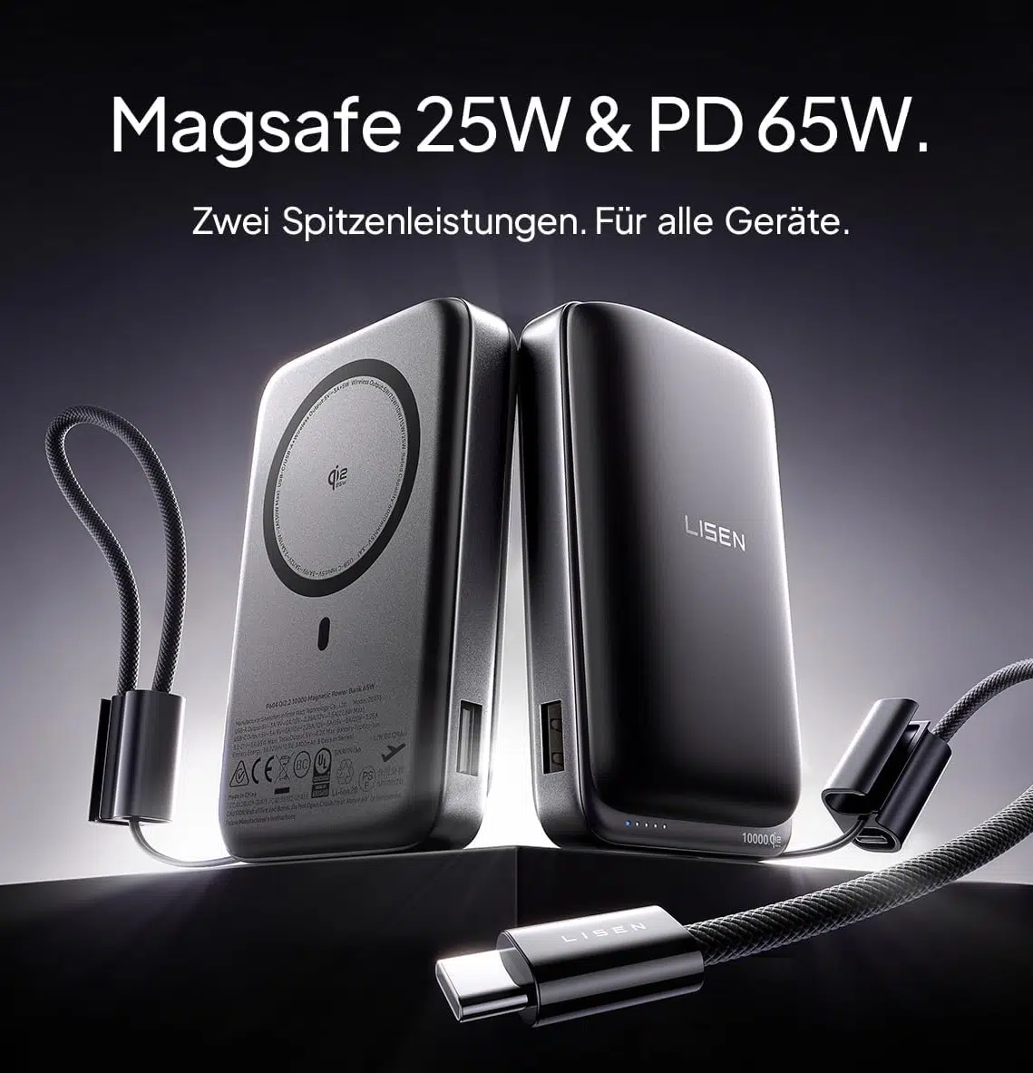 LISEN 25W Powerbank Qi 2.2 Laden LISEN 25W Powerbank Qi 2.2 Laden