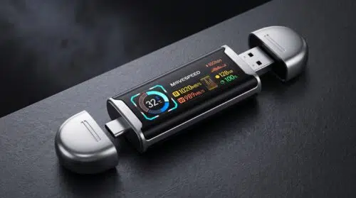 Movespeed SU10: Schneller 1.090 MB/s USB-Stick mit Cyberpunk-Display für unter 50€!