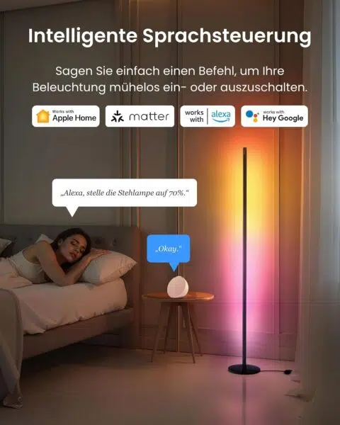 SwitchBot Matter RGBICWW LED Stehlampe Sprachsteuerung SwitchBot Matter RGBICWW LED Stehlampe Sprachsteuerung