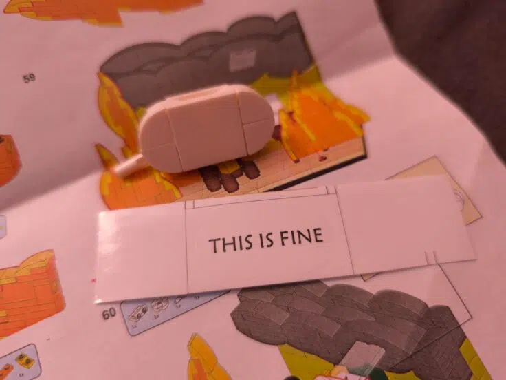 This is fine Klemmbaustein Set Sprechblase This is fine Klemmbaustein Set Sprechblase