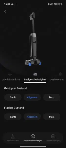 Tineco FLOOR ONE S9 Artist Boost Steam App Laufgeschwindigkeit 1 Tineco FLOOR ONE S9 Artist Boost Steam App Laufgeschwindigkeit 1