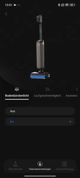Tineco FLOOR ONE S9 Artist Boost Steam App Licht Tineco FLOOR ONE S9 Artist Boost Steam App Licht