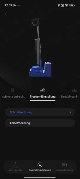 Tineco FLOOR ONE Station S9 Scientist Trocken Einstellung Tineco FLOOR ONE Station S9 Scientist Trocken Einstellung