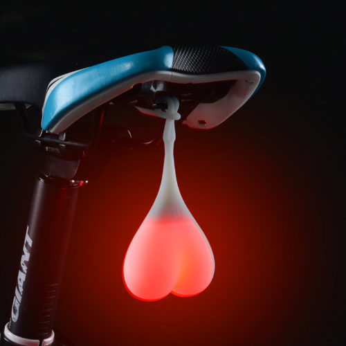 Fahrrad Rücklicht LED Hoden Sack Eier MTB Mountain Bike Lustig Rot/Blau/Grün `C 